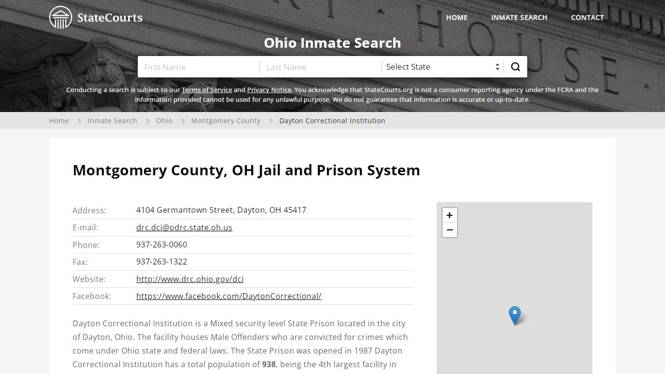 Dayton Correctional Institution Inmate Records Search, Ohio - StateCourts